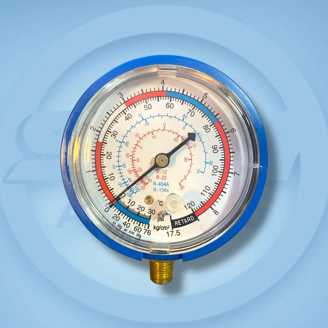 RELOJ DE BAJA – MANÓMETRO PARA AIRE ACONDICIONADO AUTOMOTRIZ