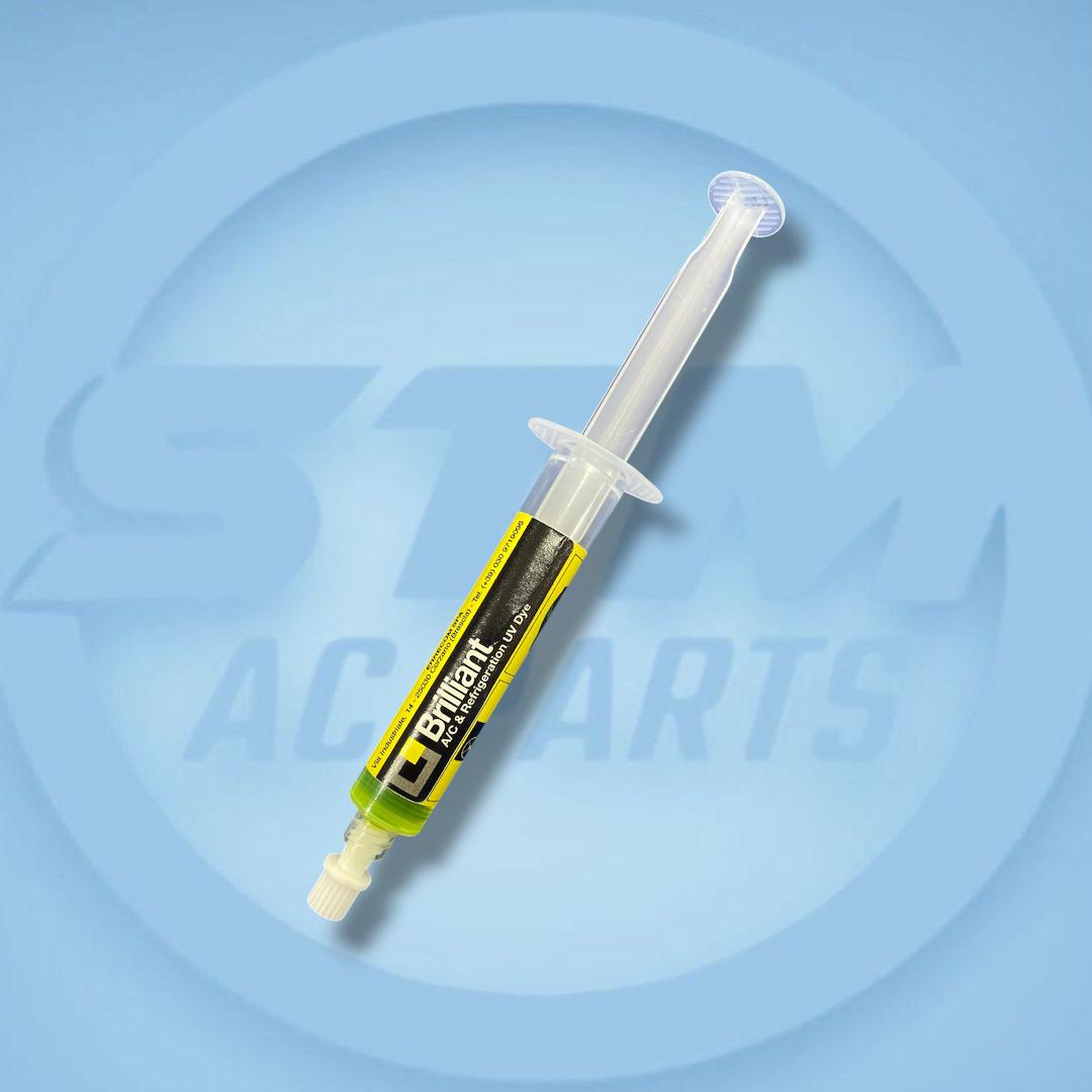TINTE DETECTOR DE FUGAS UV PARA AIRE ACONDICIONADO AUTOMOTRIZ – BRILLIANT ERRECOM 7,5 ML | STM AC PARTS